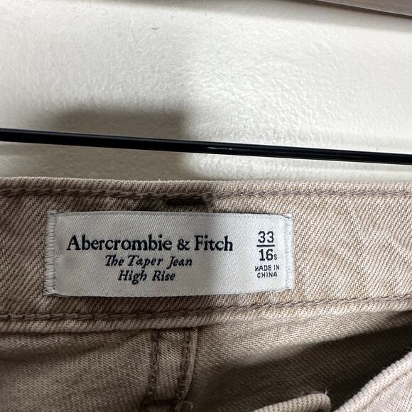 ABERCROMBIE & FITCH The Taper Jean High Rise Oat Taupe Sz 33/16S $98 {Q12} - Picture 5 of 6
